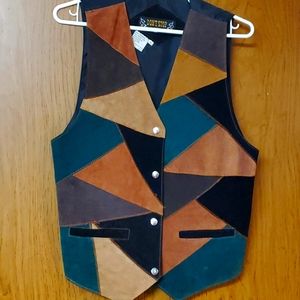 Vintage Muti Color Leather Vest
